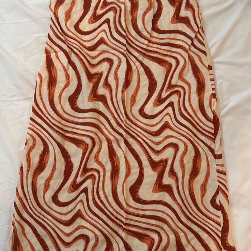 Brown and Cream Swirl Pattern Skirt